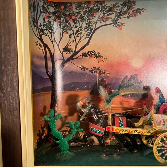 Vintage Sicilian Italian Folk Art miniature Horse And people Souvenir in box 60s - Picture 6 of 16